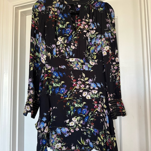 Parker black floral silk dress Size 0 - Picture 5 of 5